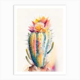 Woolly Torch Cactus Storybook Watercolours 1 Art Print