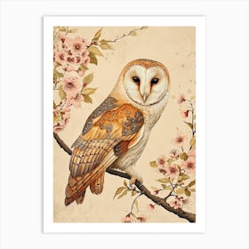 Boreal Owl Japanese Painting 2 Art Print
