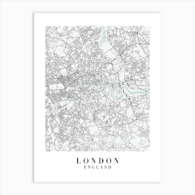 London England Street Map Minimal Color Art Print