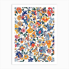 Radiant Petals London Fabrics Floral Pattern 2 Art Print