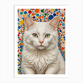 Polka Dot Cat Art Print