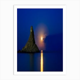 Full Moon Over The Ocean Art Print