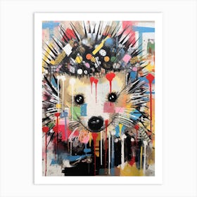 Graffiti Wildlife: The Basquiat-Style Hedgehog Art Print