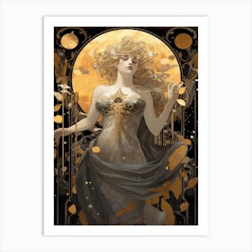 Aphrodite Black And Gold 2 Art Print