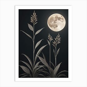 Moonlight Over Tall Grass Art Print