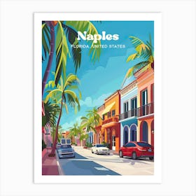 Naples Florida Vacation Digital Travel Art Art Print