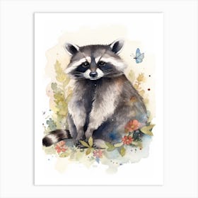 A Honduran Raccoon Watercolour Illustration Storybook 2 Art Print
