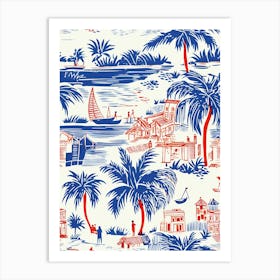 Zanzibar, Tanzania, Inspired Travel Pattern 4 Art Print