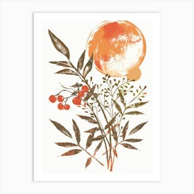 Moon And Berries Art Print