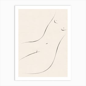 Minimalist Nude Ink On Paper Art Print
