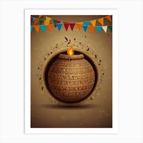 Diwali Greeting Card 6 Art Print