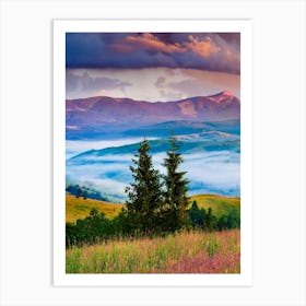 Sunrise In The Mountains 3 Art Print