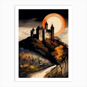 Castle In The Moonlight, Lithograph, Abstract Poster