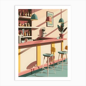 Retro Bar Interior Art Print