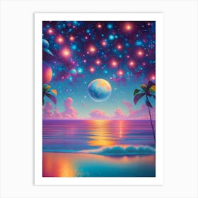 Fantasy Galaxy Ocean 1 Art Print
