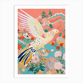 Maximalist Bird Painting Budgerigar 1 Art Print