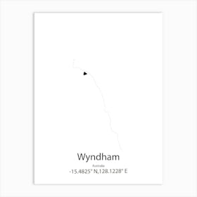 Wyndham,Australia Minimalist Map Art Print