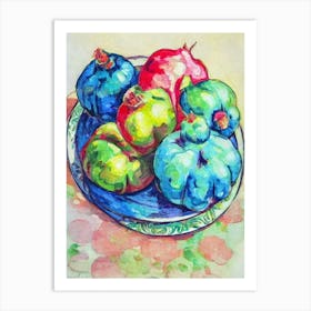 Pomegranate Vintage Sketch Fruit Art Print