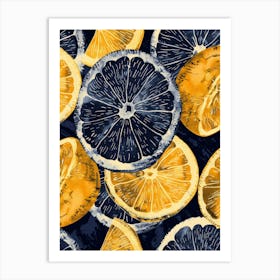 Orange Slices Seamless Pattern Art Print