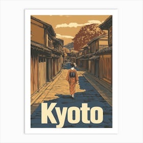 Aihrgdesign A Retro Travel Poster For Kyoto 1 Art Print