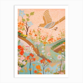 Maximalist Bird Painting Robin 4 Art Print