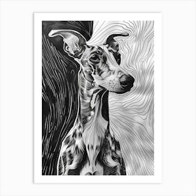 Whippet Dog Line Sketch 3 Art Print