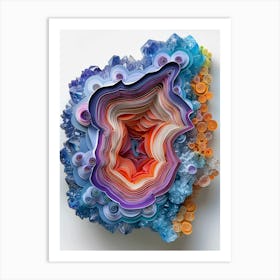 Paper Mache agate slice Art Print