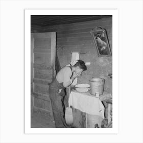 Mexican Beet Worker Washing Up After A Day S Work Near East Grand Forks, Minnesota By Russell Lee Art Print