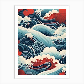 Japanese Tsunami Wave Art Print Art Print
