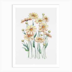 Golden Daisies Art Print