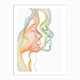 Abstract Women Faces 5 Art Print