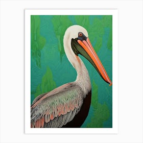 Ohara Koson Inspired Bird Painting Brown Pelican 5 Art Print