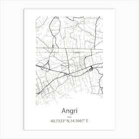 Angri,Italy Minimalist Map Affiche