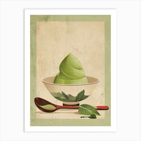 Matcha Ice Cream Mid Century Modern Art Print