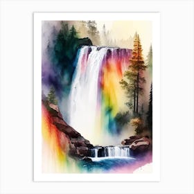 Rainbow Falls, United States Water Colour  (2) Art Print