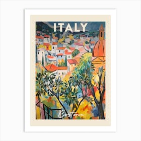 Cortona Italy 3 Fauvist Painting  Travel Poster Art Print