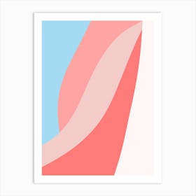 Pink And Blue Abstract Painting Art Print