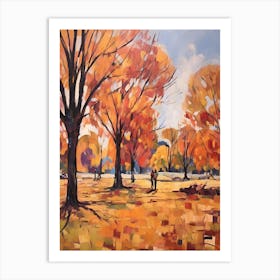 Autumn City Park Painting Hyde Park London 2 Art Print