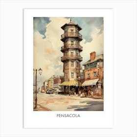 Pensacola Watercolor 3travel Poster Art Print