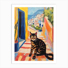 Painting Of A Cat In Split Croatia 5 Art Print