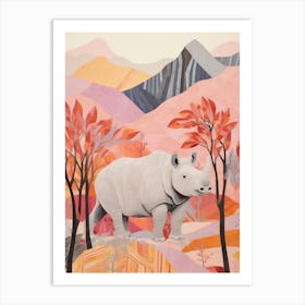 Pencil Crayon Inspired Rhino Art Print