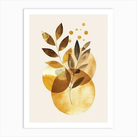 Golden Leaves Canvas Print 2 Art Print