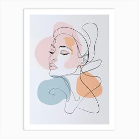 A Stunning Minimalist Drawing Of A Woman. Art Print