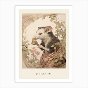 Beatrix Potter Inspired  Animal Watercolour Opossum 2 Art Print