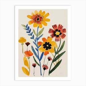 Painted Florals Gaillardia 3 Art Print