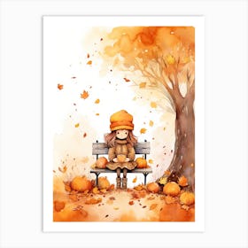Cute Autumn Fall Scene 13 Art Print