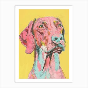 Colourful Wirehaired Vizsla Watercolour Dog Art Print