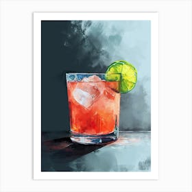 Cocktail In A Glass, Mid Century 1 Art Print