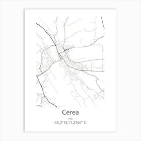 Cerea,Italy Minimalist Map Art Print