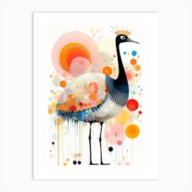 Bird Painting Collage Ostrich 1 Art Print